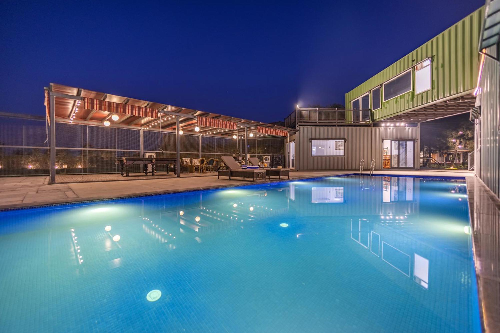 Elivaas Hidden Oasis 4Bhk With Pool, Mud House & Container House Dhauj Exterior foto