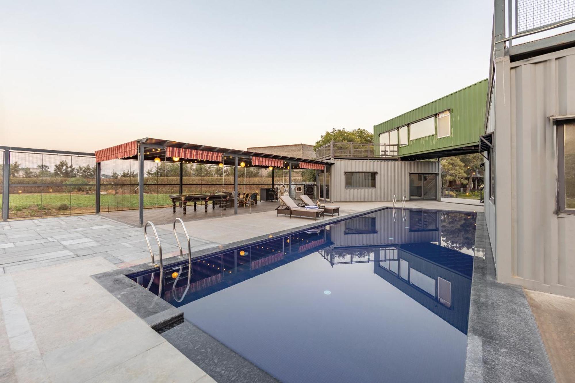Elivaas Hidden Oasis 4Bhk With Pool, Mud House & Container House Dhauj Exterior foto