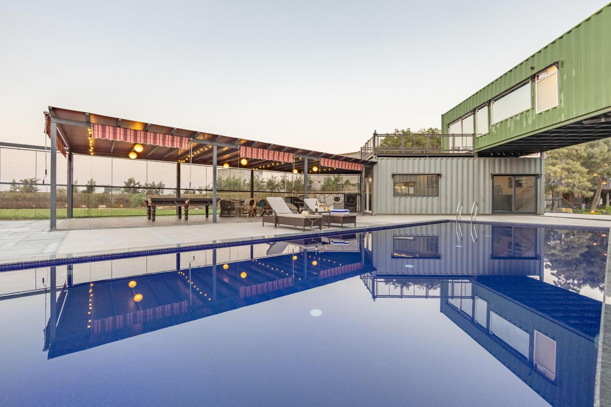 Elivaas Hidden Oasis 4Bhk With Pool, Mud House & Container House Dhauj Exterior foto